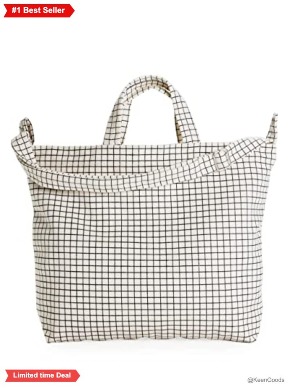 Recycled Cotton Canvas Tote Bag with Zipper, Fits 15" Laptop, Machine Washable